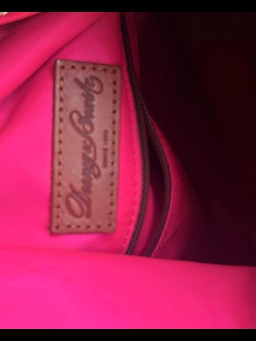 Vibrant Pink Handbag with Branded Leather Patch